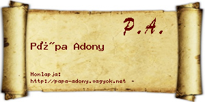 Pápa Adony névjegykártya